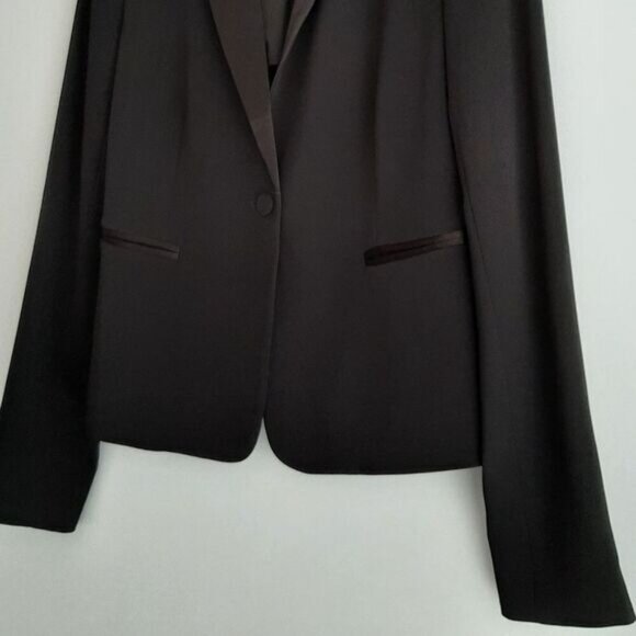DIANE VON FURSTENBERG Jennie Blazer Jacket Four-Season Stretch Black Sz 2 - Picture 7 of 16